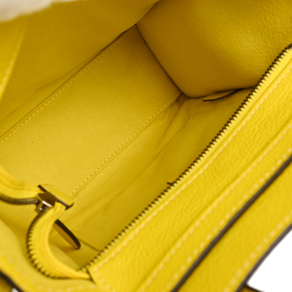 Celine Yellow Leather Nano Luggage Tote Bag