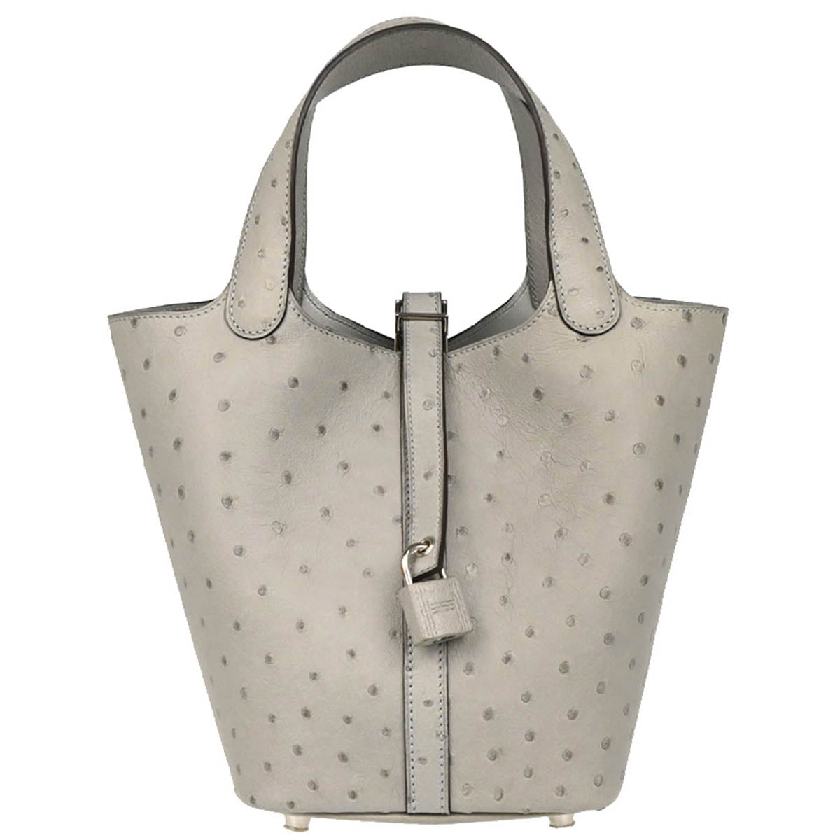Hermes * Blue Glacier Ostrich Picotin Lock 18 PM Handbag