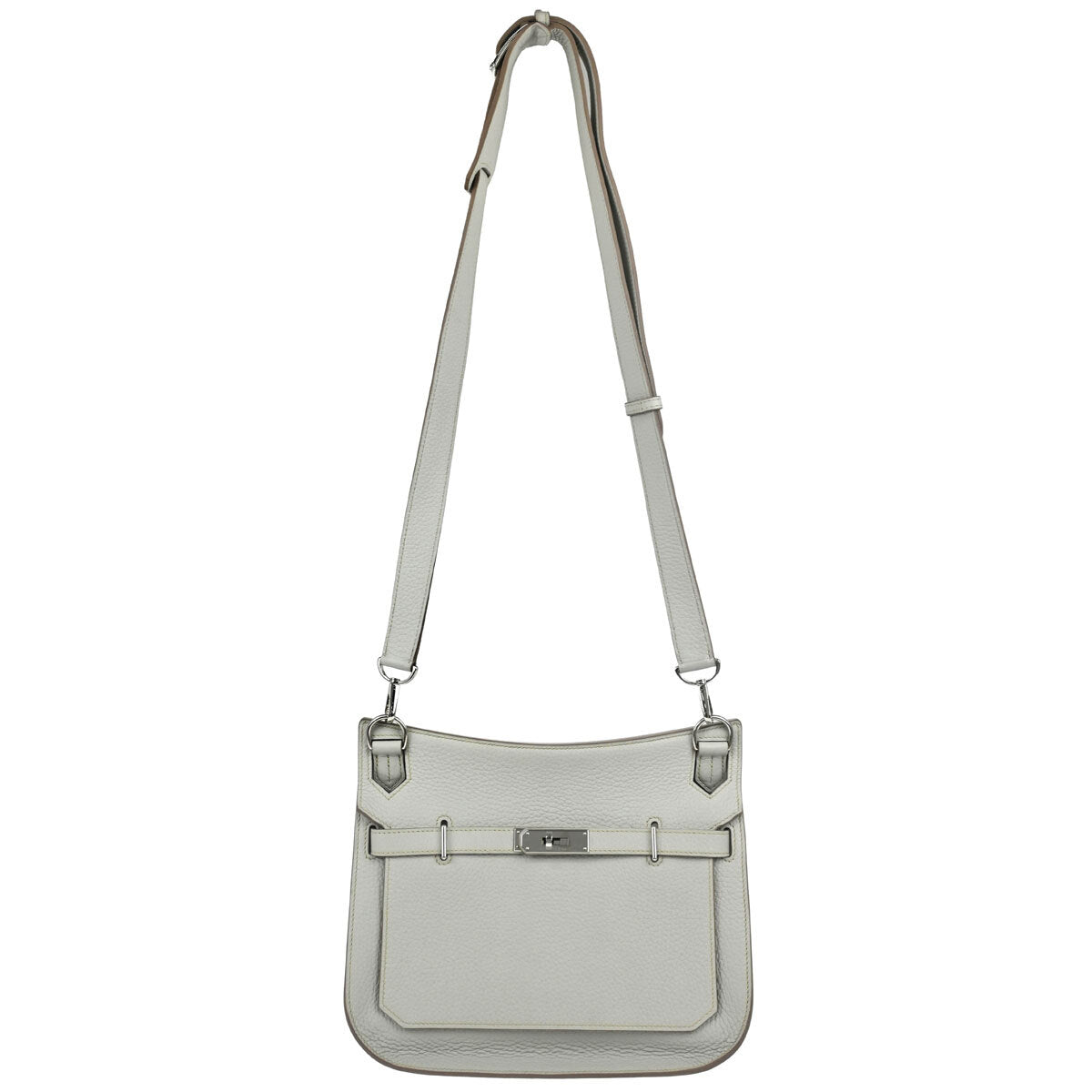 Hermes 2013 Pearl Grey Taurillon Clemence Jypsiere 28 Shoulder Bag