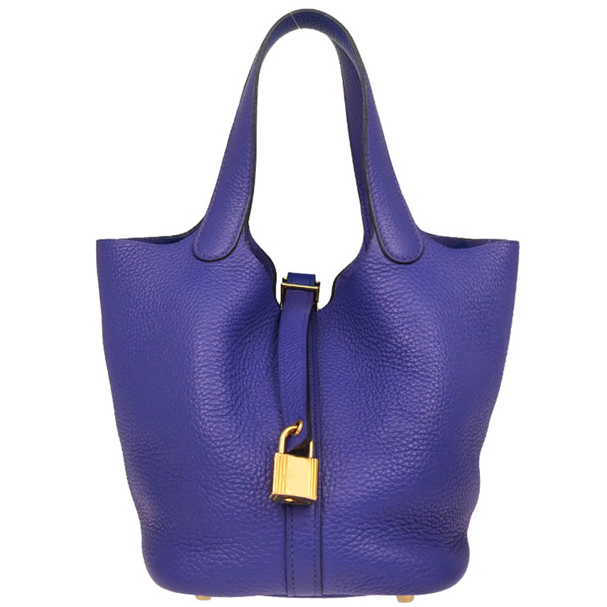 Hermes 2017 Blue Electric Taurillon Clemence Picotin Lock 18 PM Handbag