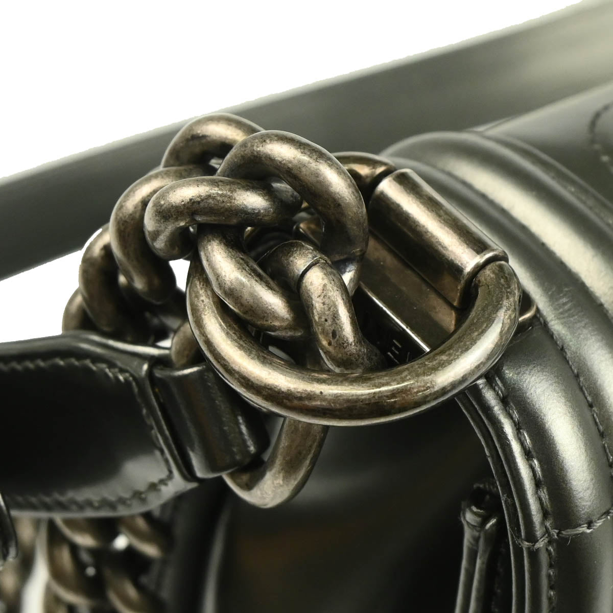 Boy Chanel 2012 Metallic Gray Calfskin Medium Shoulder Bag