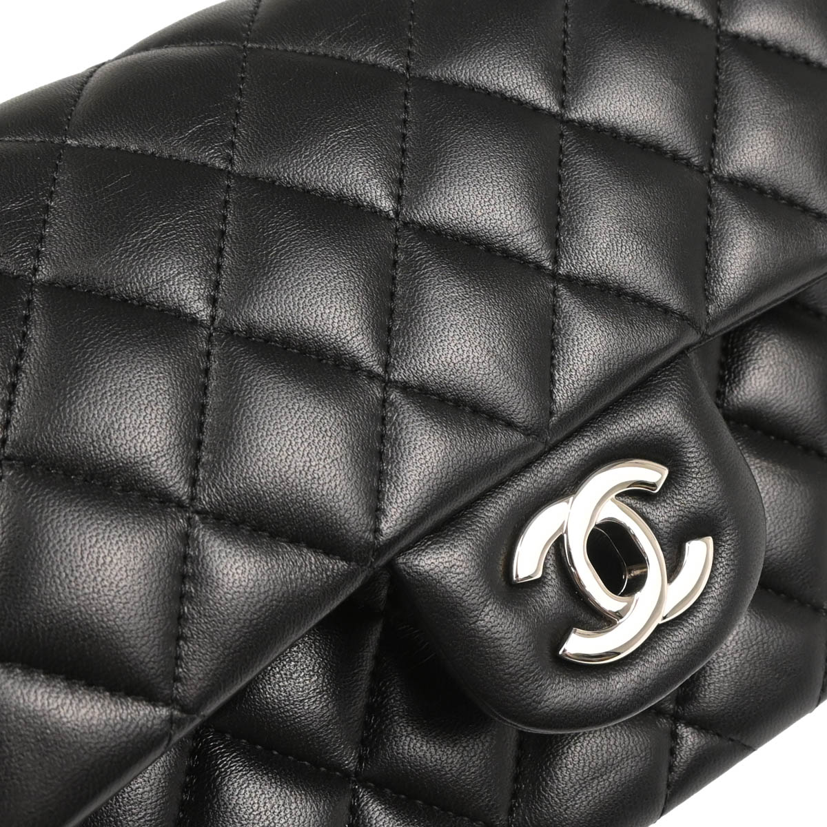 Chanel 2019 Black Lambskin Small Classic Double Flap Shoulder Bag
