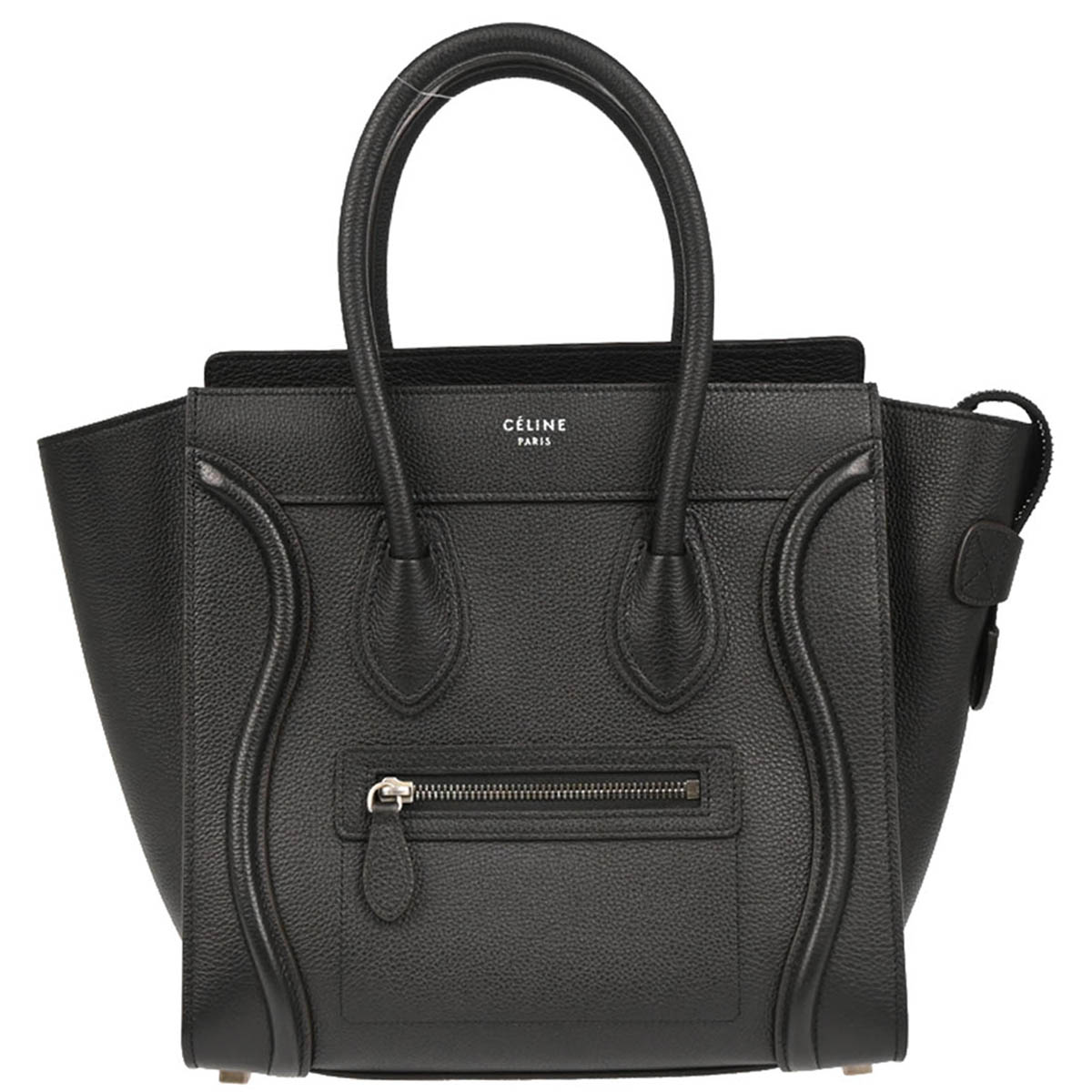 Celine Black Leather Micro Luggage Tote Bag