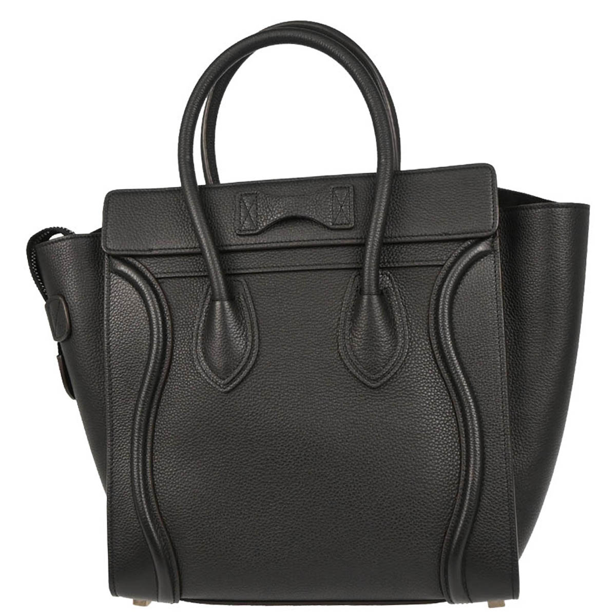 Celine Black Leather Micro Luggage Tote Bag