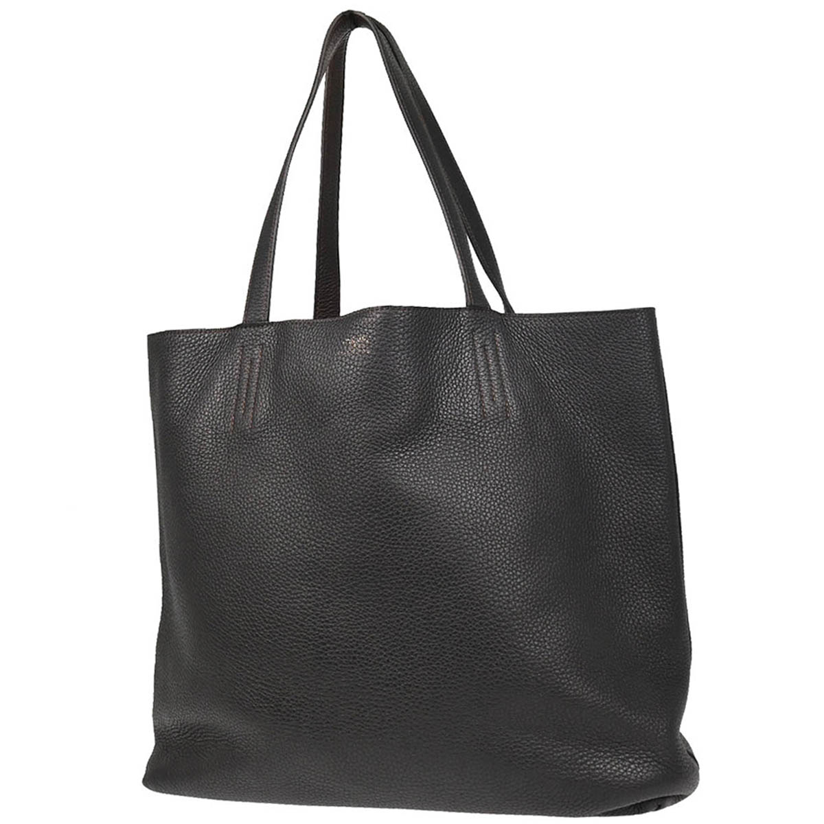 Hermes Ebene Black Taurillon Double Sens 36 Reversible Tote Handbag