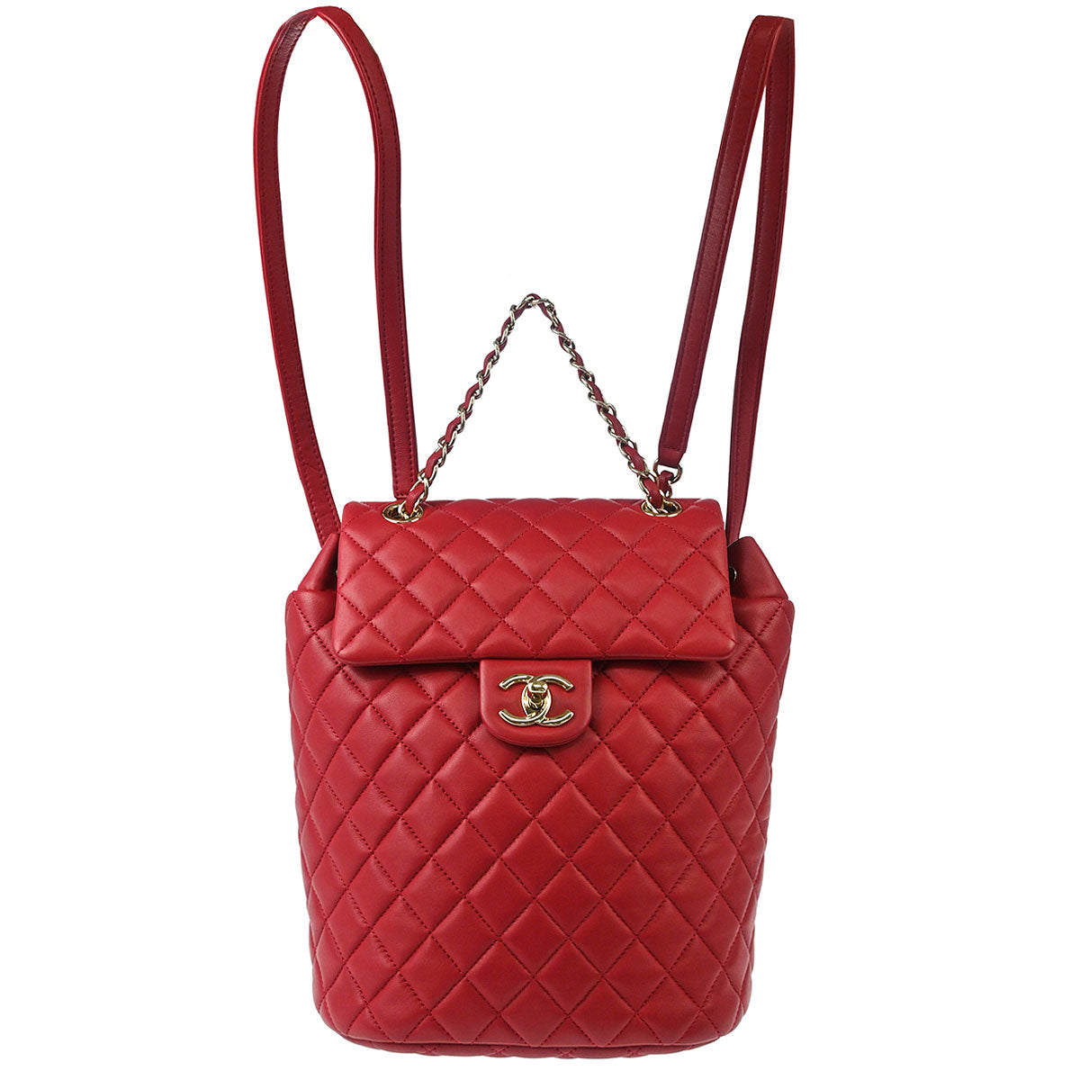 Chanel 2017 Red Lambskin Urban Spirit Backpack