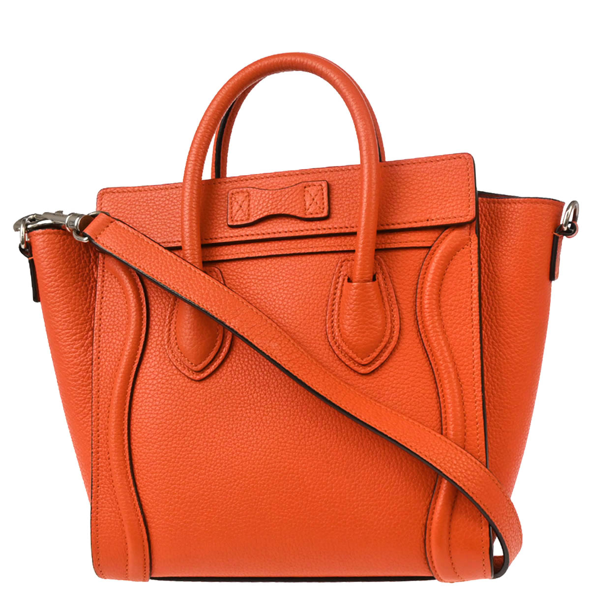 Celine Vermilion Nano Luggage 2way Shoulder Handbag