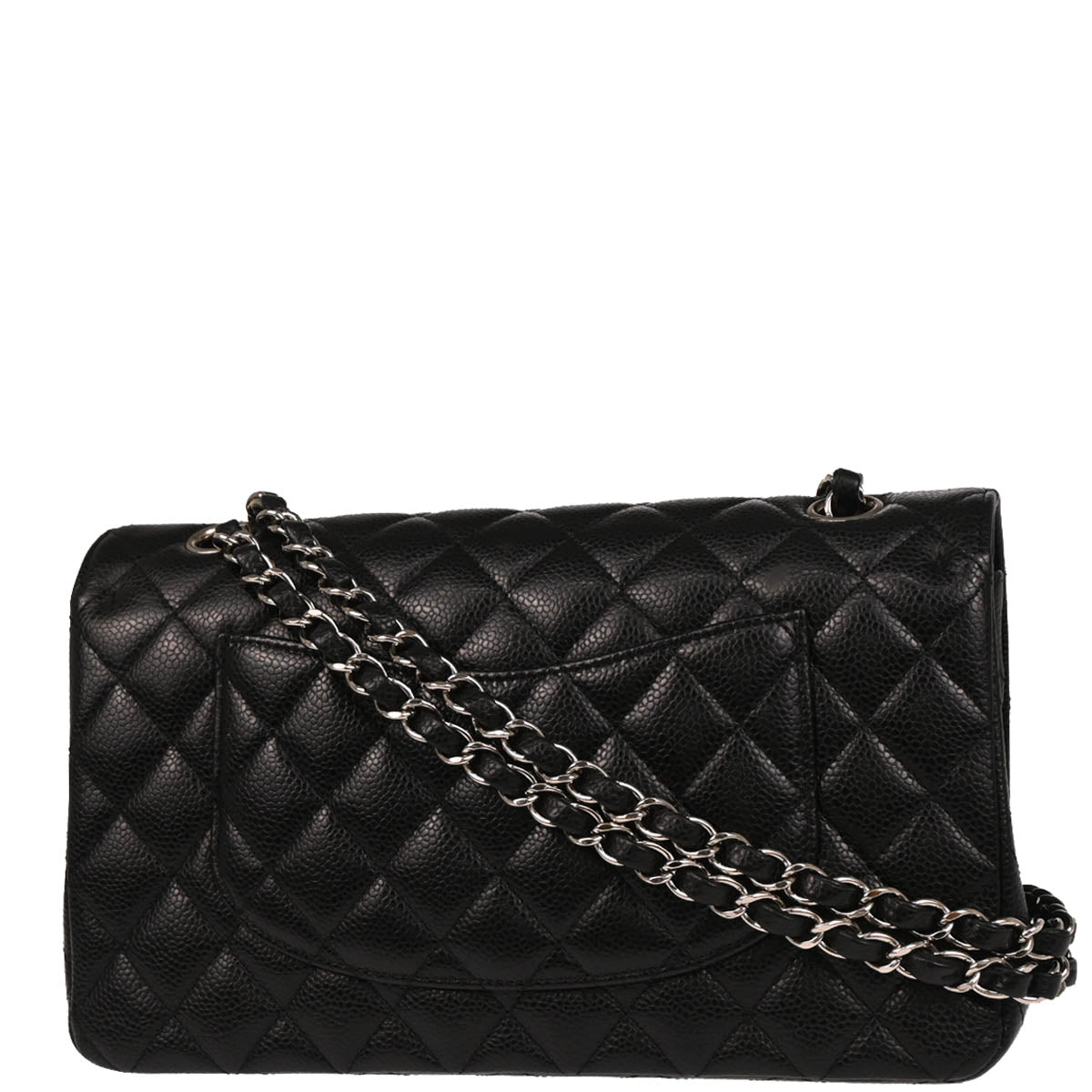 Chanel 2017-2018 Black Caviar Medium Classic Double Flap Shoulder Bag