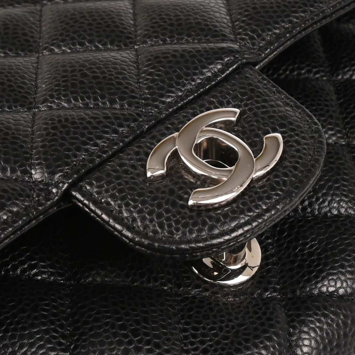 Chanel 2017-2018 Black Caviar Medium Classic Double Flap Shoulder Bag