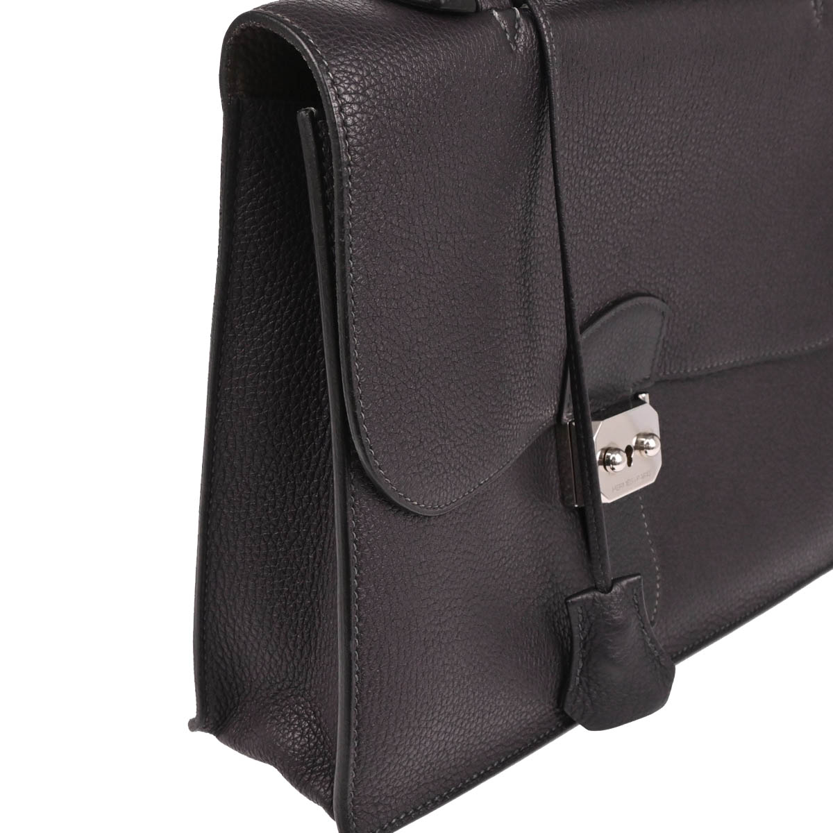 Hermes 2013 Blue Indigo Etain Togo Verso Sac a Depeches 27 Briefcase Handbag