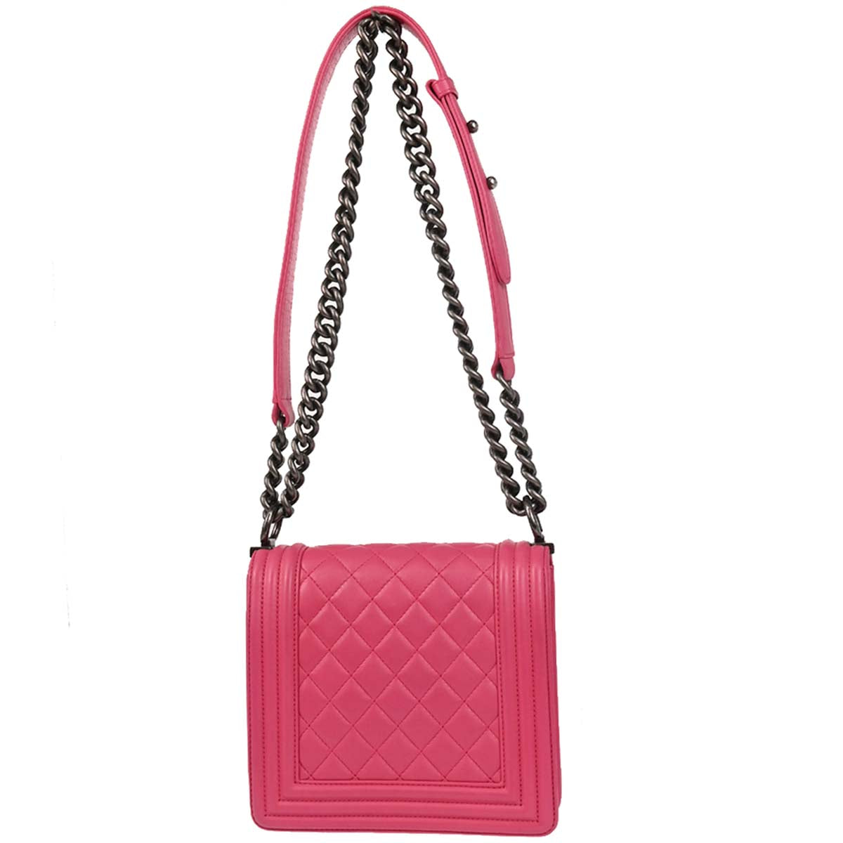 Boy Chanel 2014 Pink Lambskin Chain Shoulder Bag