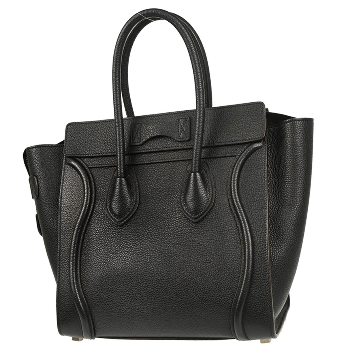 Celine Black Leather Micro Luggage Tote Bag