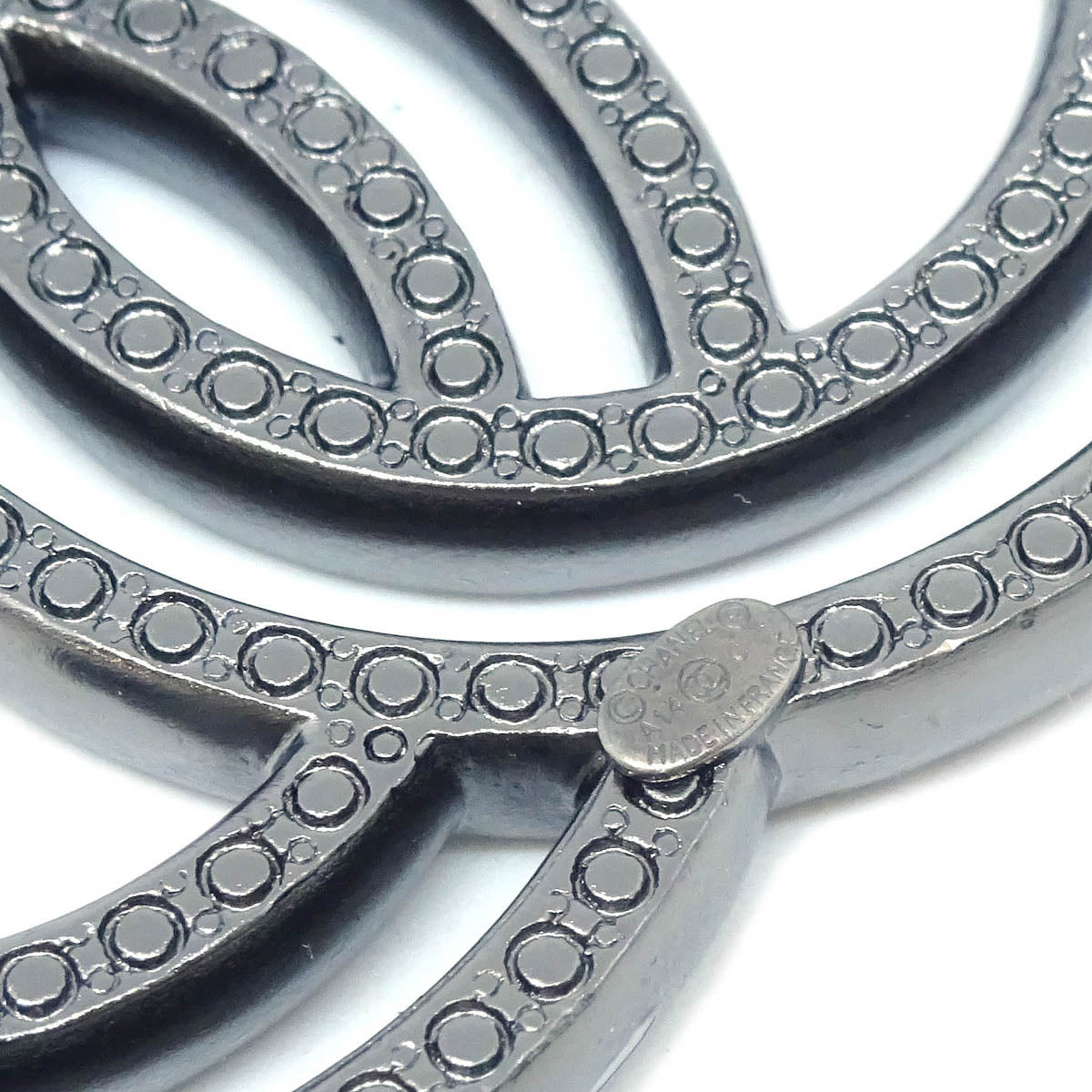 Chanel CC Brooch Pin Silver Rhinestone A14C