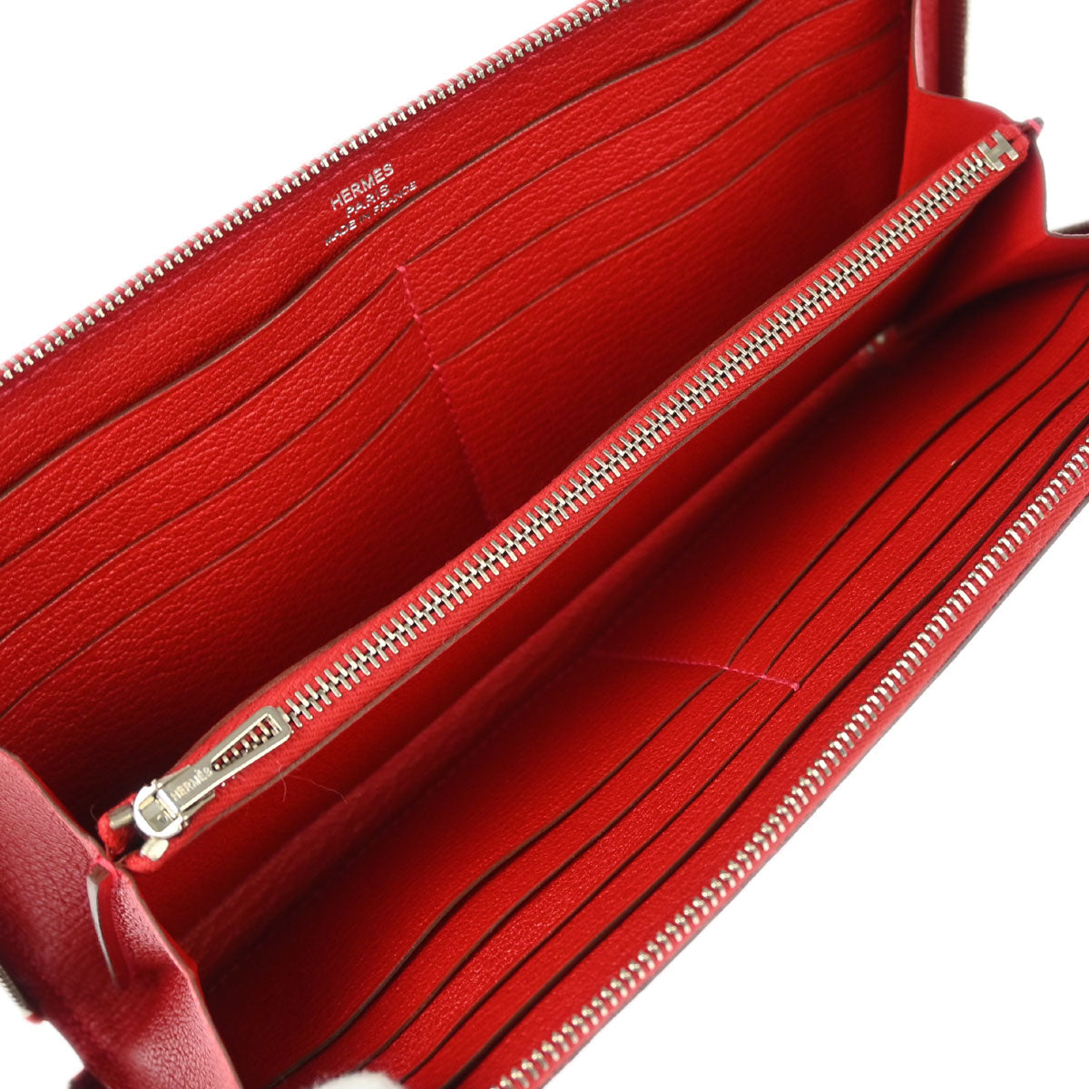 Hermes 2013 Rouge Garance Taurillon Clemence Asap Long Wallet