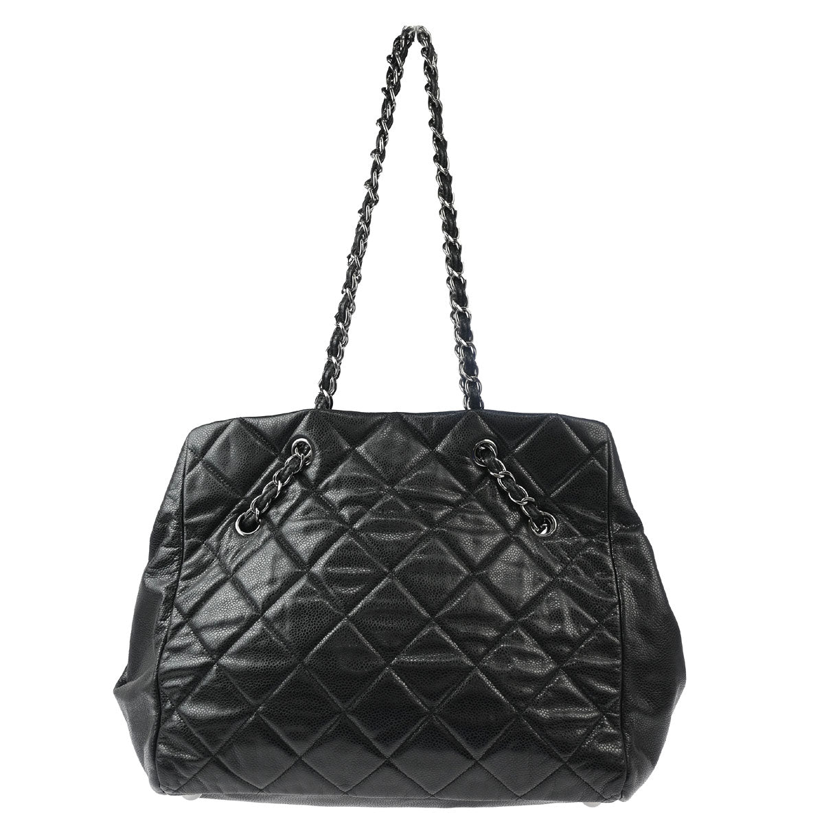 Chanel 2010-2011 Black Caviar Cells Tote Handbag