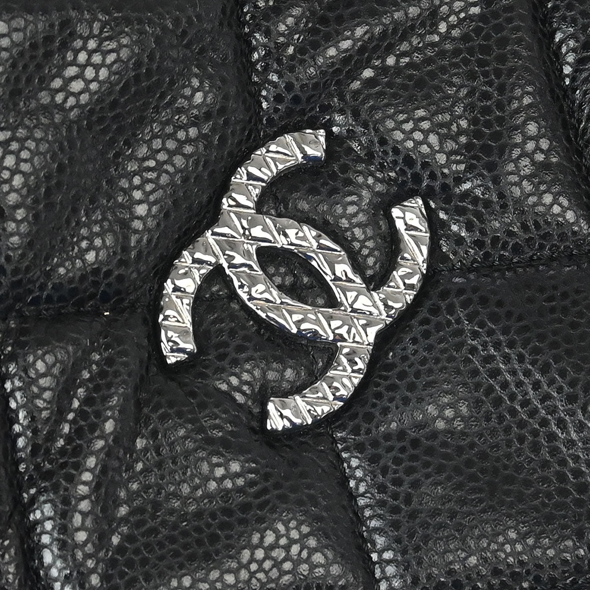 Chanel 2010-2011 Black Caviar Cells Tote Handbag