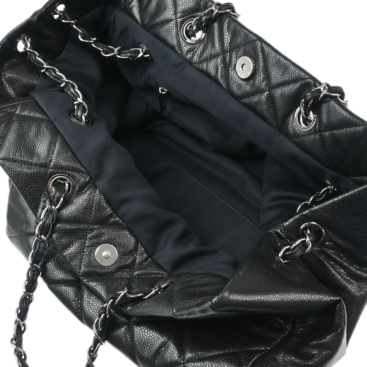 Chanel 2010-2011 Black Caviar Cells Tote Handbag