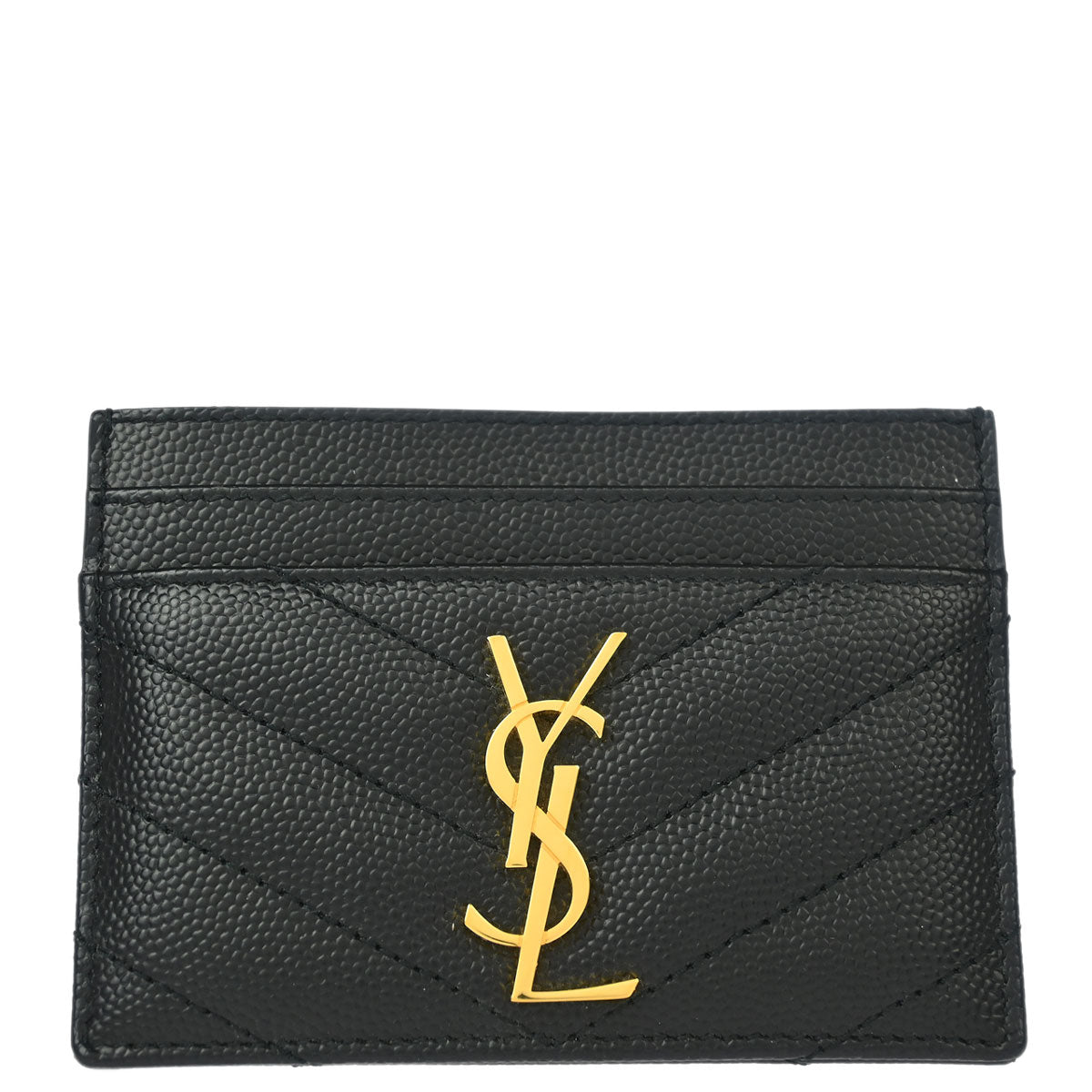 Saint Laurent Black Leather Cardholder Small Good
