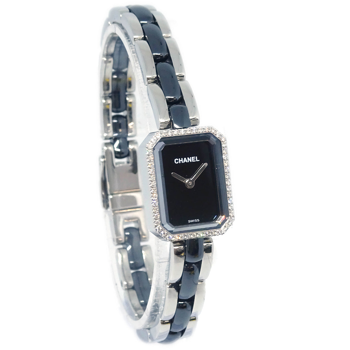 Chanel Premiere H2163 Quartz Watch Ceramic SS Diamond