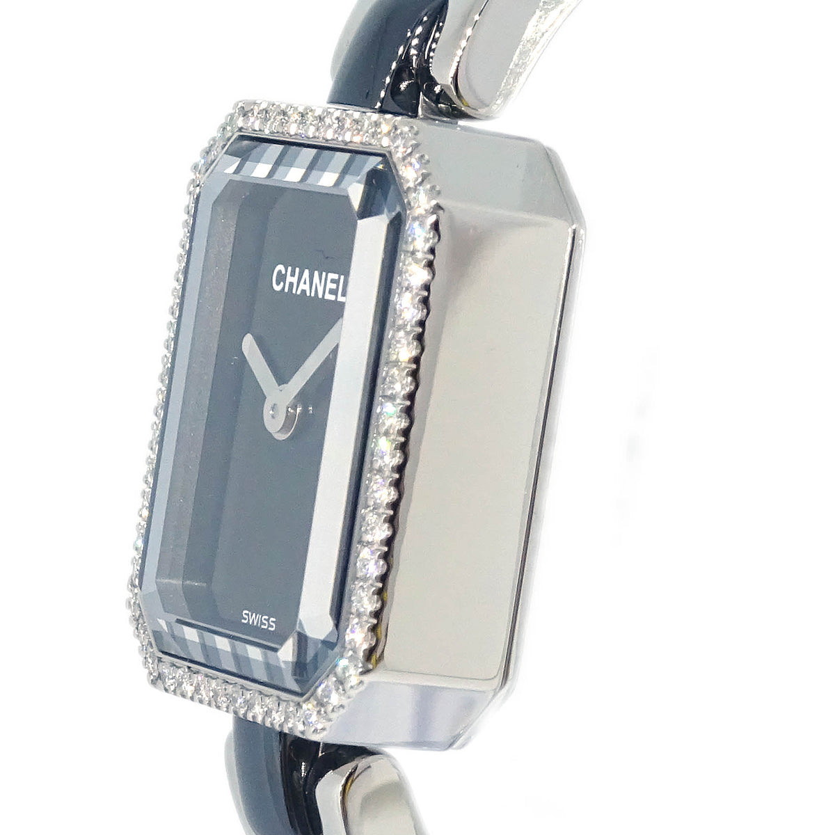 Chanel Premiere H2163 Quartz Watch Ceramic SS Diamond