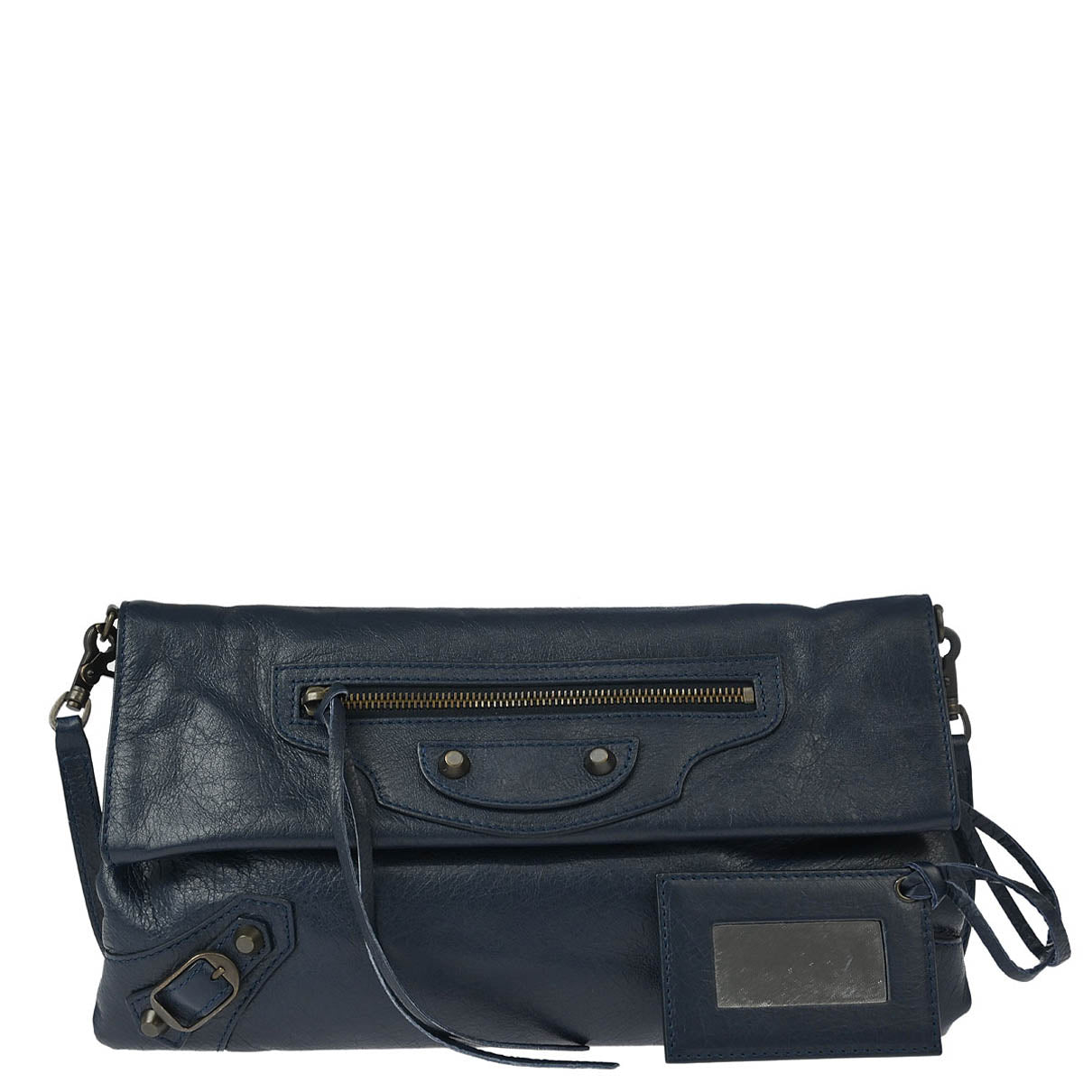 Balenciaga Navy Classic Envelope 2way Shoulder Clutch
