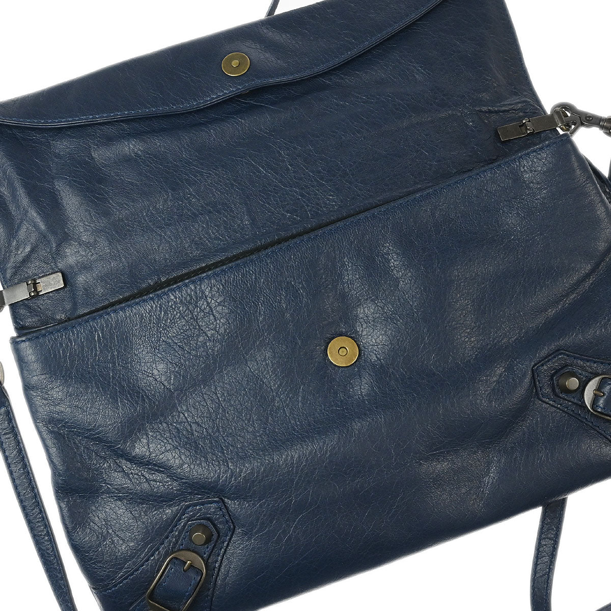 Balenciaga Navy Classic Envelope 2way Shoulder Clutch