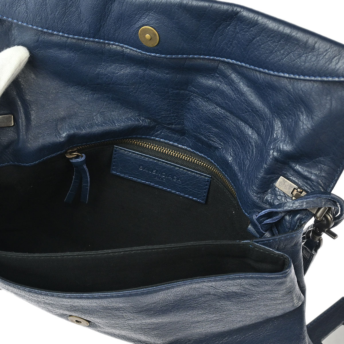 Balenciaga Navy Classic Envelope 2way Shoulder Clutch