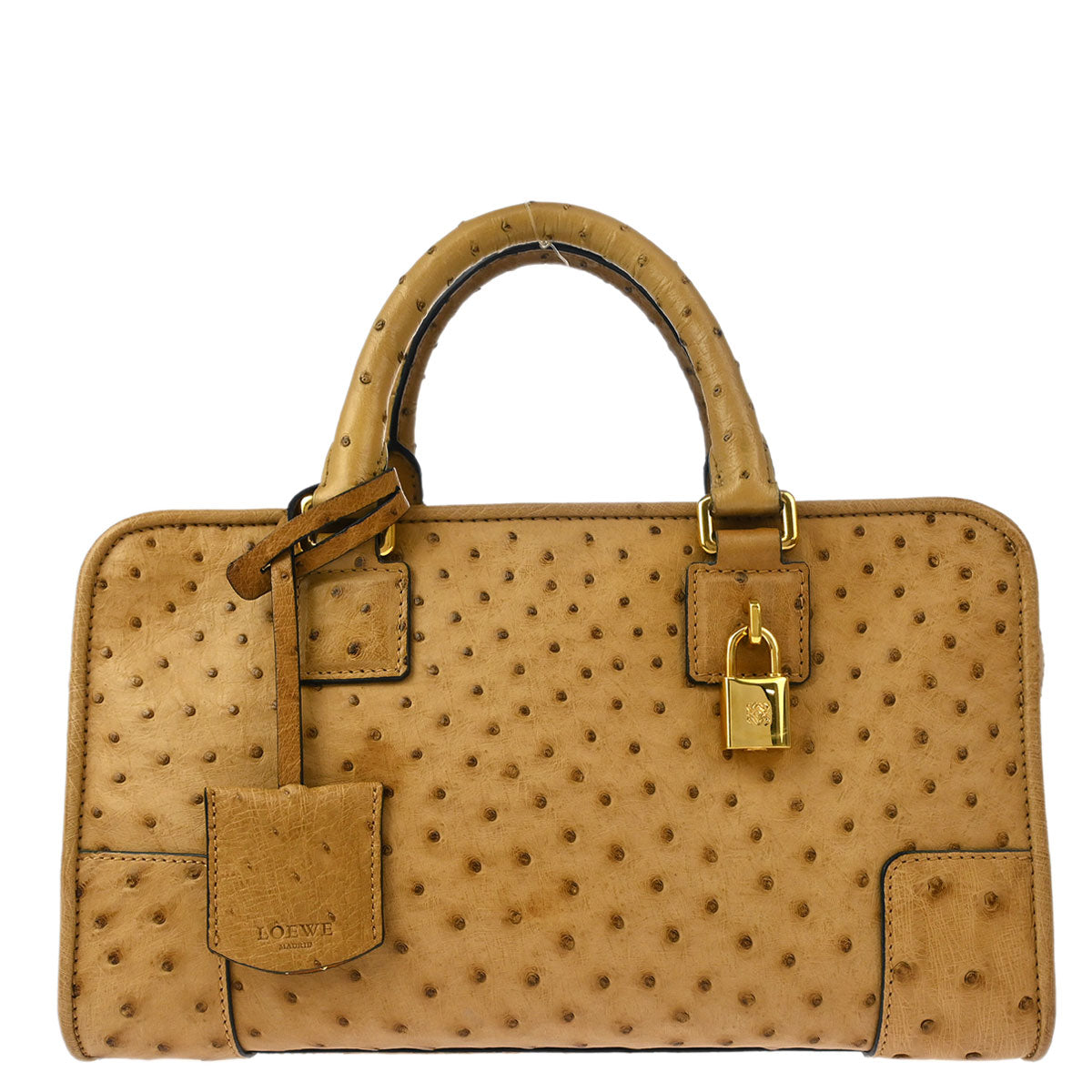 Loewe * 2013 Beige Ostrich Amazona 28 Handbag