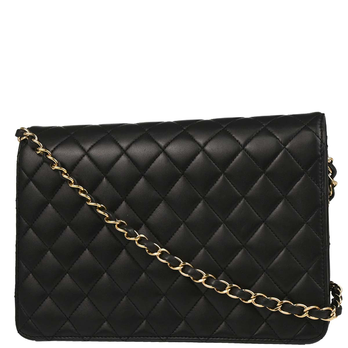 Chanel 2010-2011 Black Lambskin Turnlock Medium Half Flap Shoulder Bag