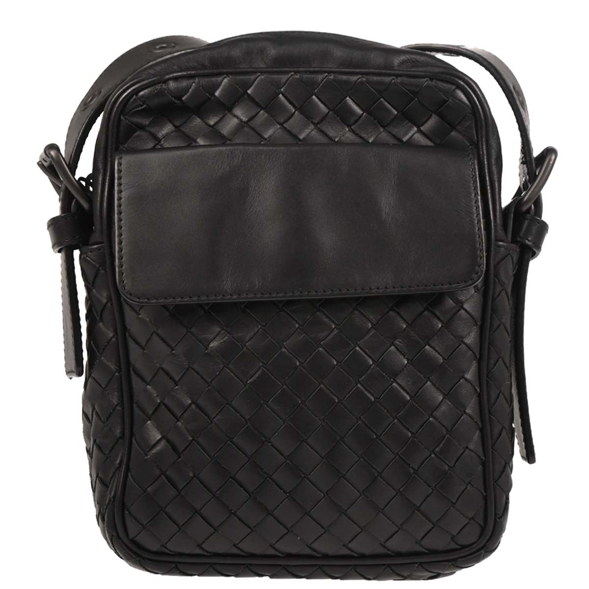 Bottega Veneta Black intrecciato Shoulder Bag