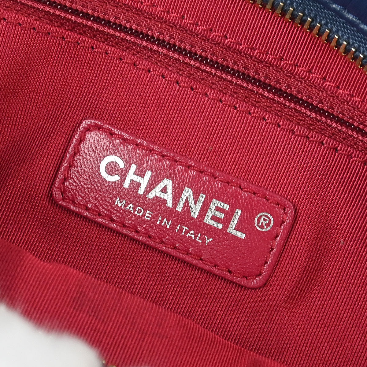 Chanel 2017-2018 Blue Black Calfskin Gabrielle 2way Shoulder Tote Bag