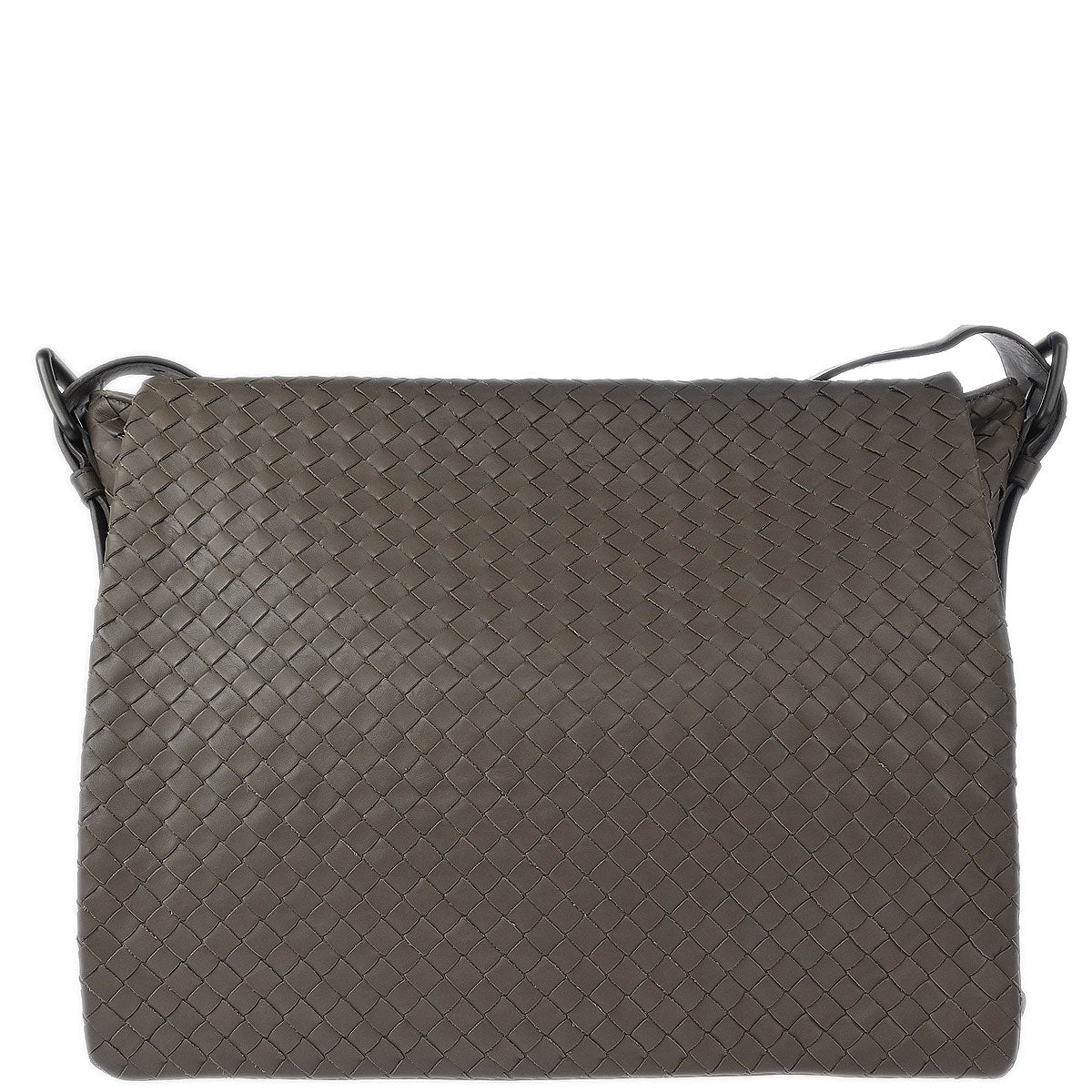 Bottega Veneta Gray Intrecciato Messenger Bag