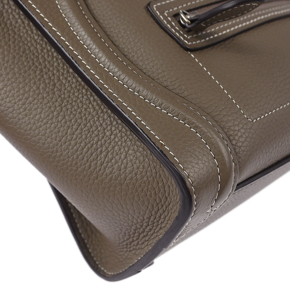 Celine Gray Leather Nano Luggage Tote Bag