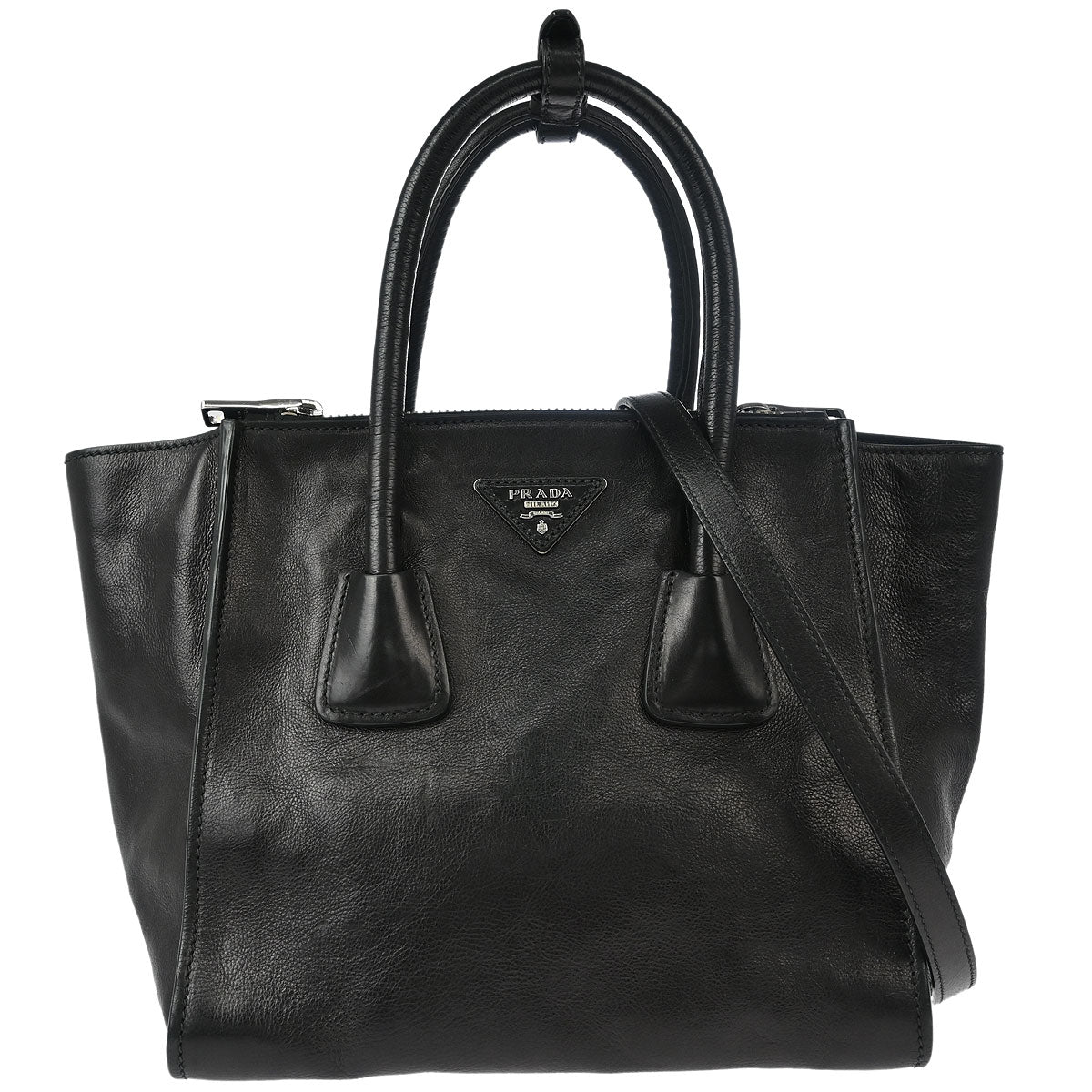 Prada Black Calfskin 2way Shoulder Tote Bag