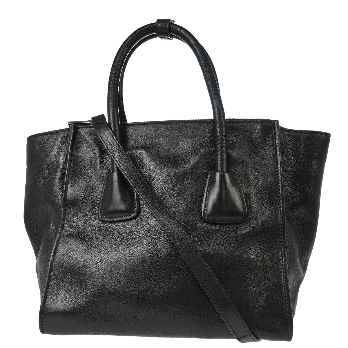 Prada Black Calfskin 2way Shoulder Tote Bag