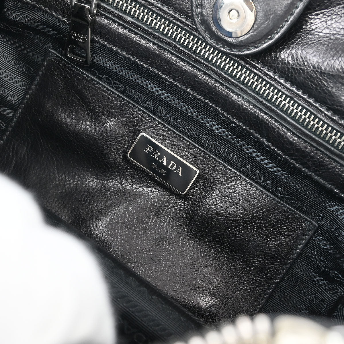 Prada Black Calfskin 2way Shoulder Tote Bag