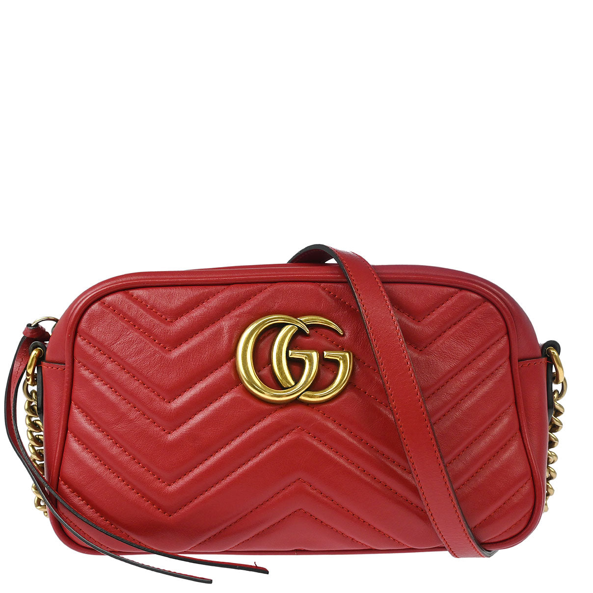 Gucci Red GG Marmont Shoulder Bag