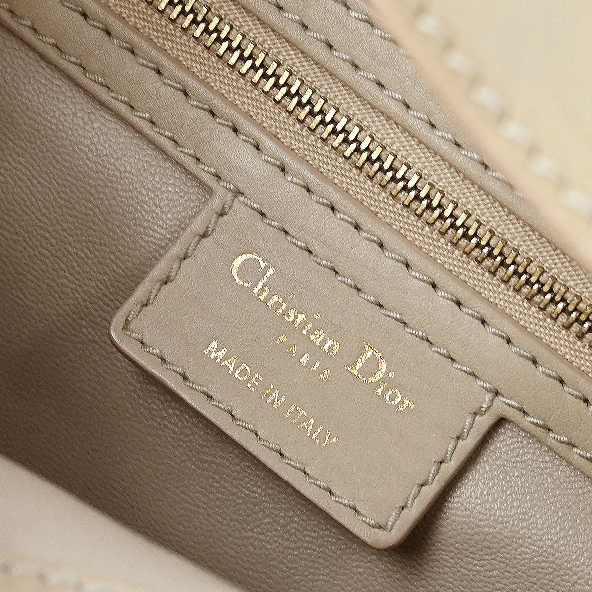 Christian Dior Beige Lattice Shoulder Bag