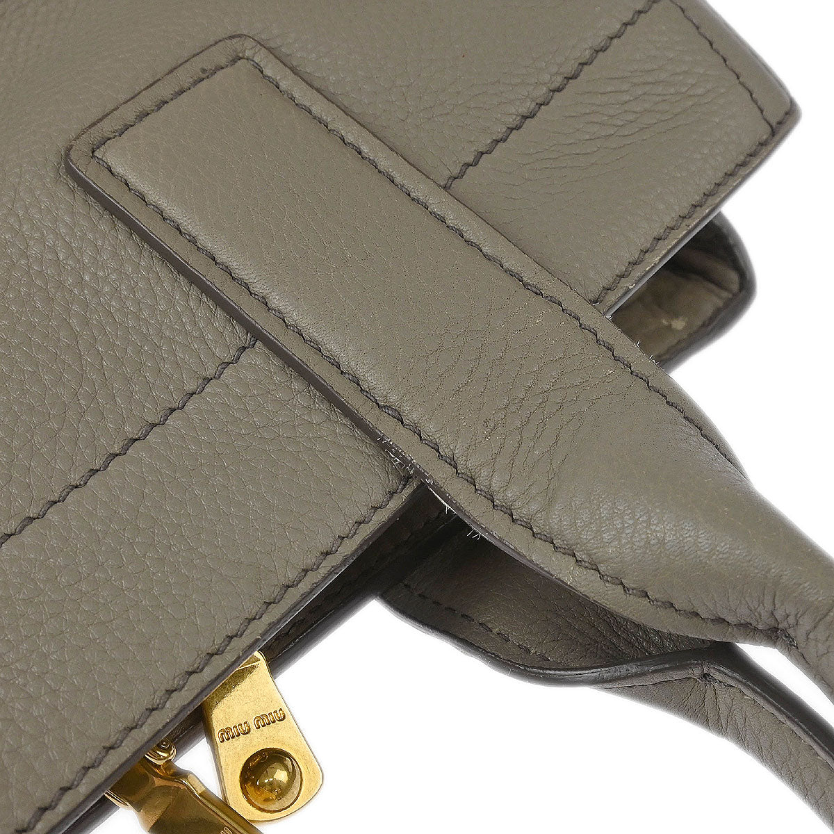 Miu Miu Gray Calfskin 2way Shoulder Tote Bag