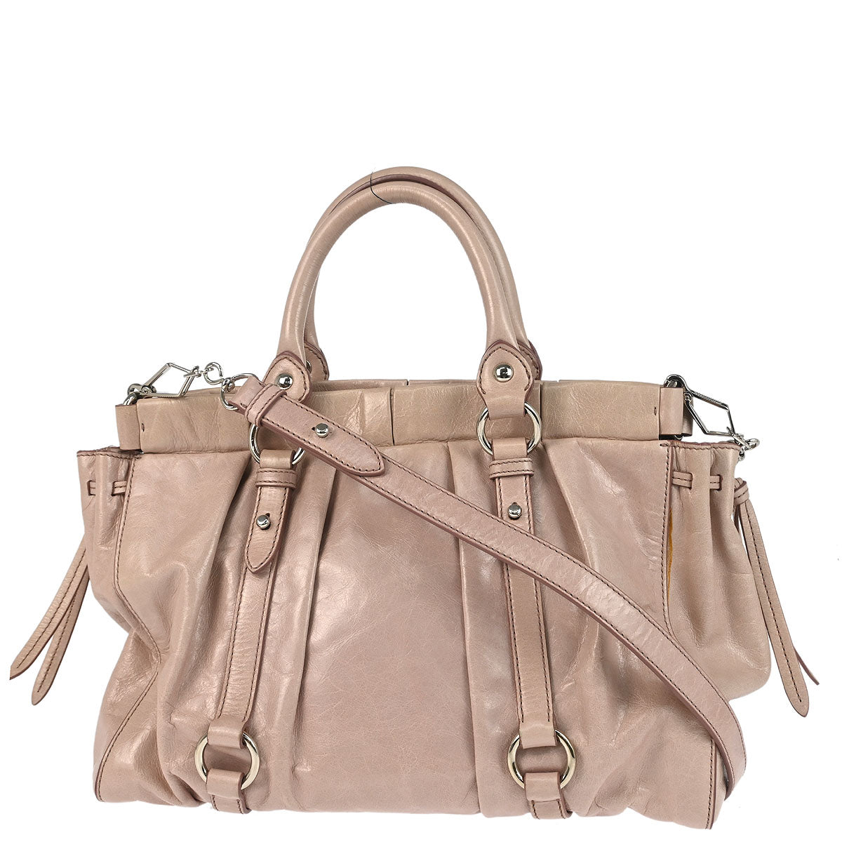 Miu Miu Light Pink Calfskin 2way Shoulder Tote Bag