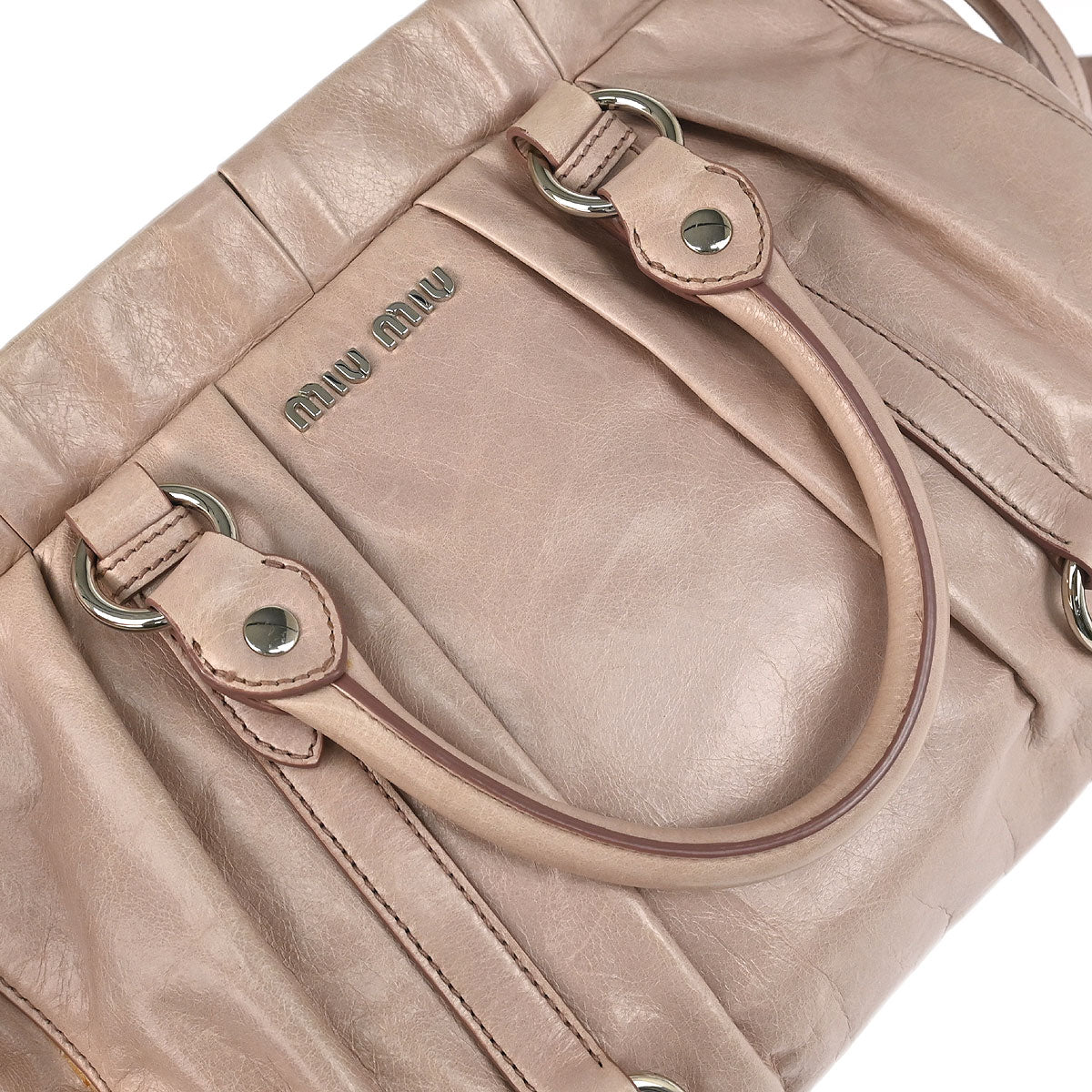 Miu Miu Light Pink Calfskin 2way Shoulder Tote Bag