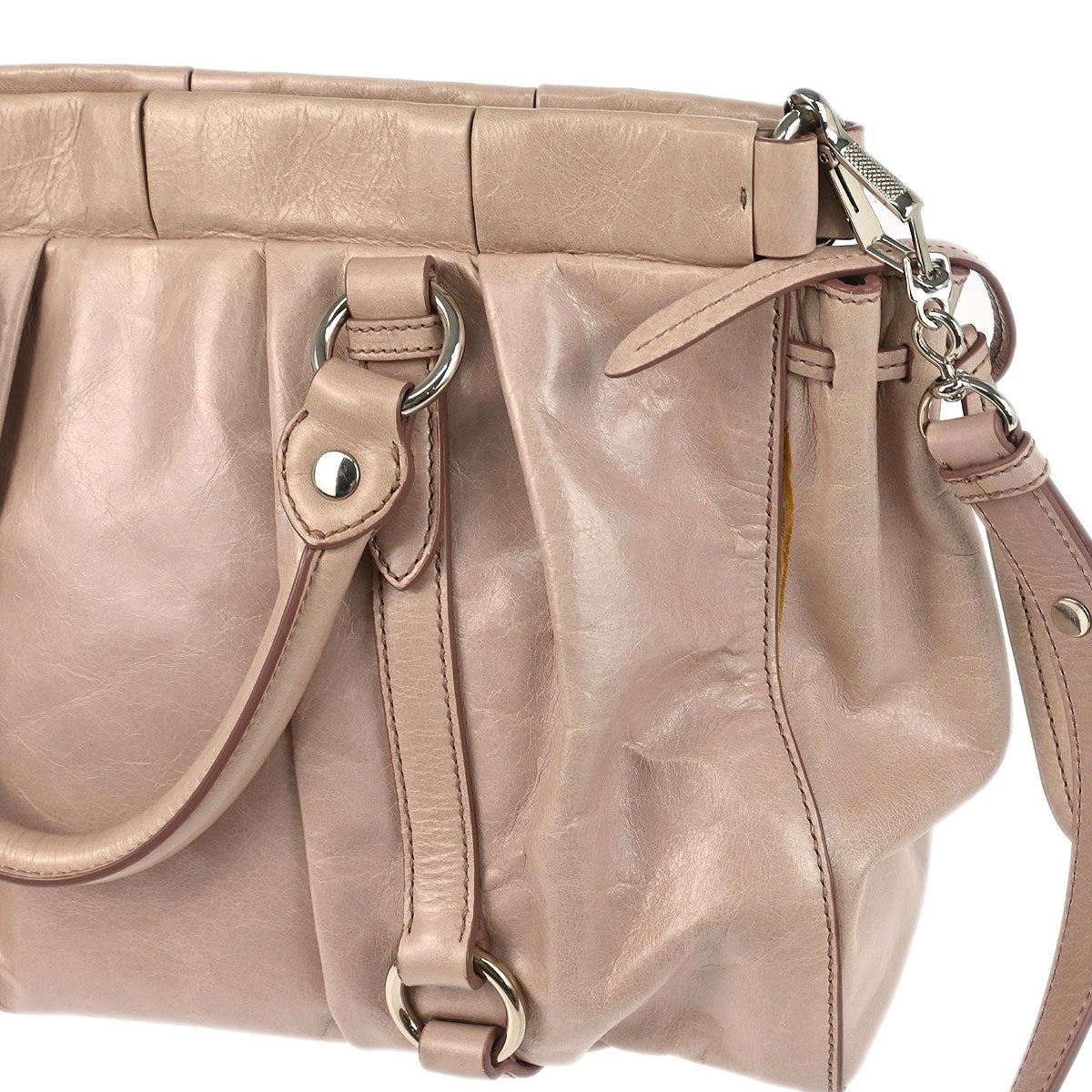 Miu Miu Light Pink Calfskin 2way Shoulder Tote Bag