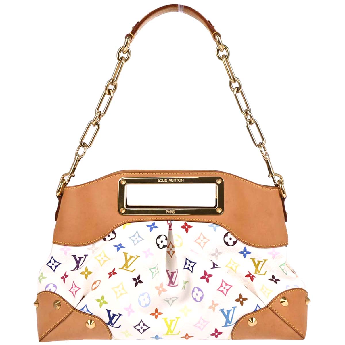 Louis Vuitton 2010 White Multicolor Judy MM 2way Shoulder Handbag M40255