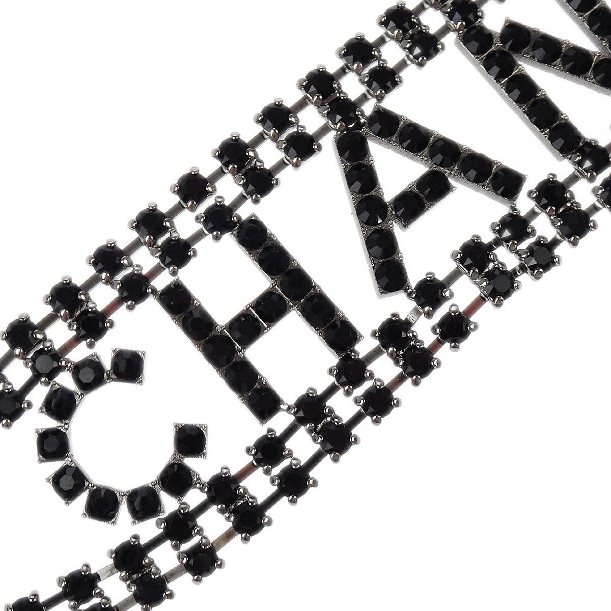 Chanel Chain Belt Silver Rhinestone Small Good B18S