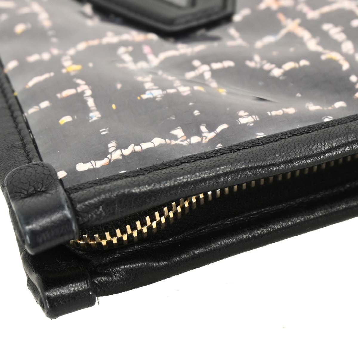 Chanel 2019 Black Lambskin PVC Clutch Bag