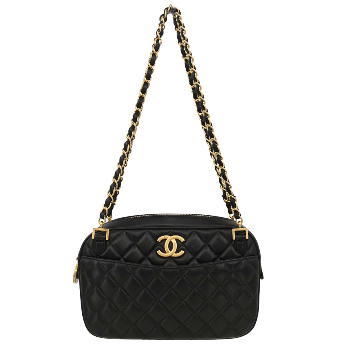 Chanel Black Lambskin Camera Bag Small