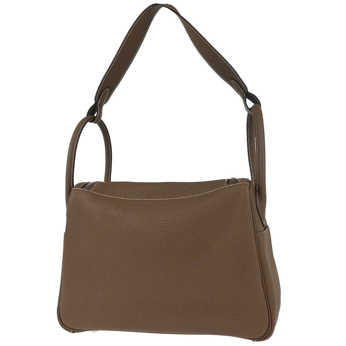 Hermes 2019 Etoupe Taurillon Clemence Lindy 30 Shoulder Bag