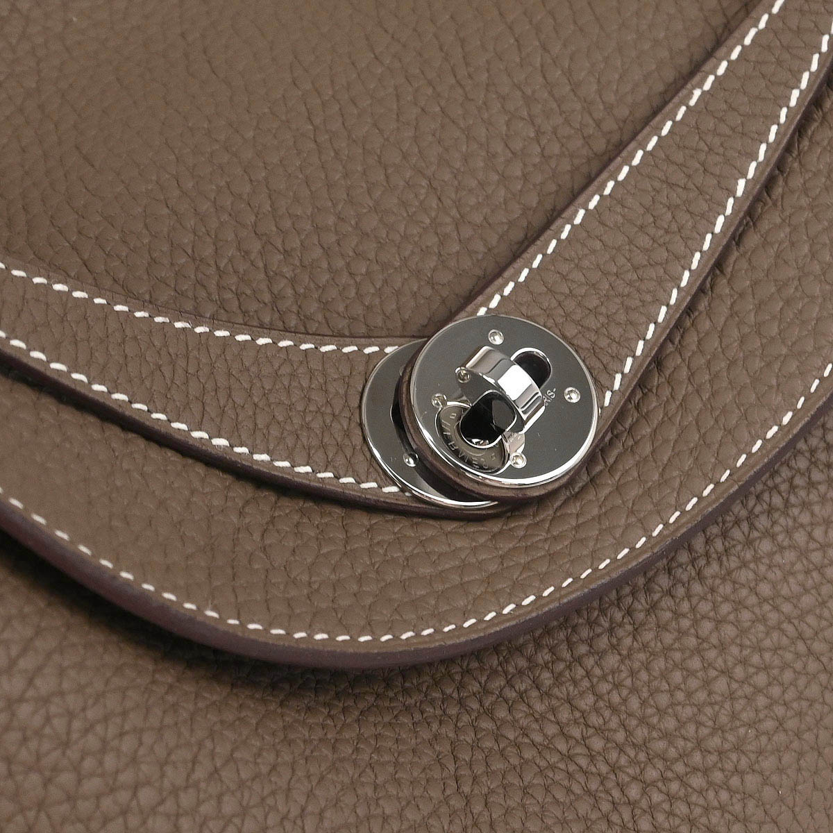 Hermes 2019 Etoupe Taurillon Clemence Lindy 30 Shoulder Bag