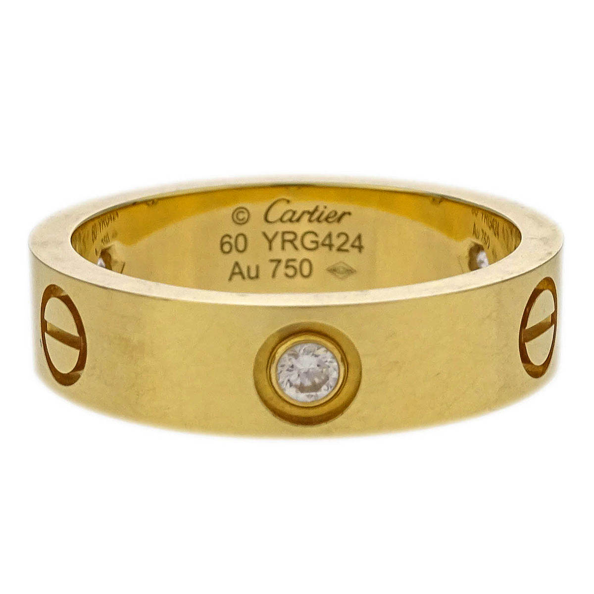 Cartier Love Ring Au750 Diamond #60 #59