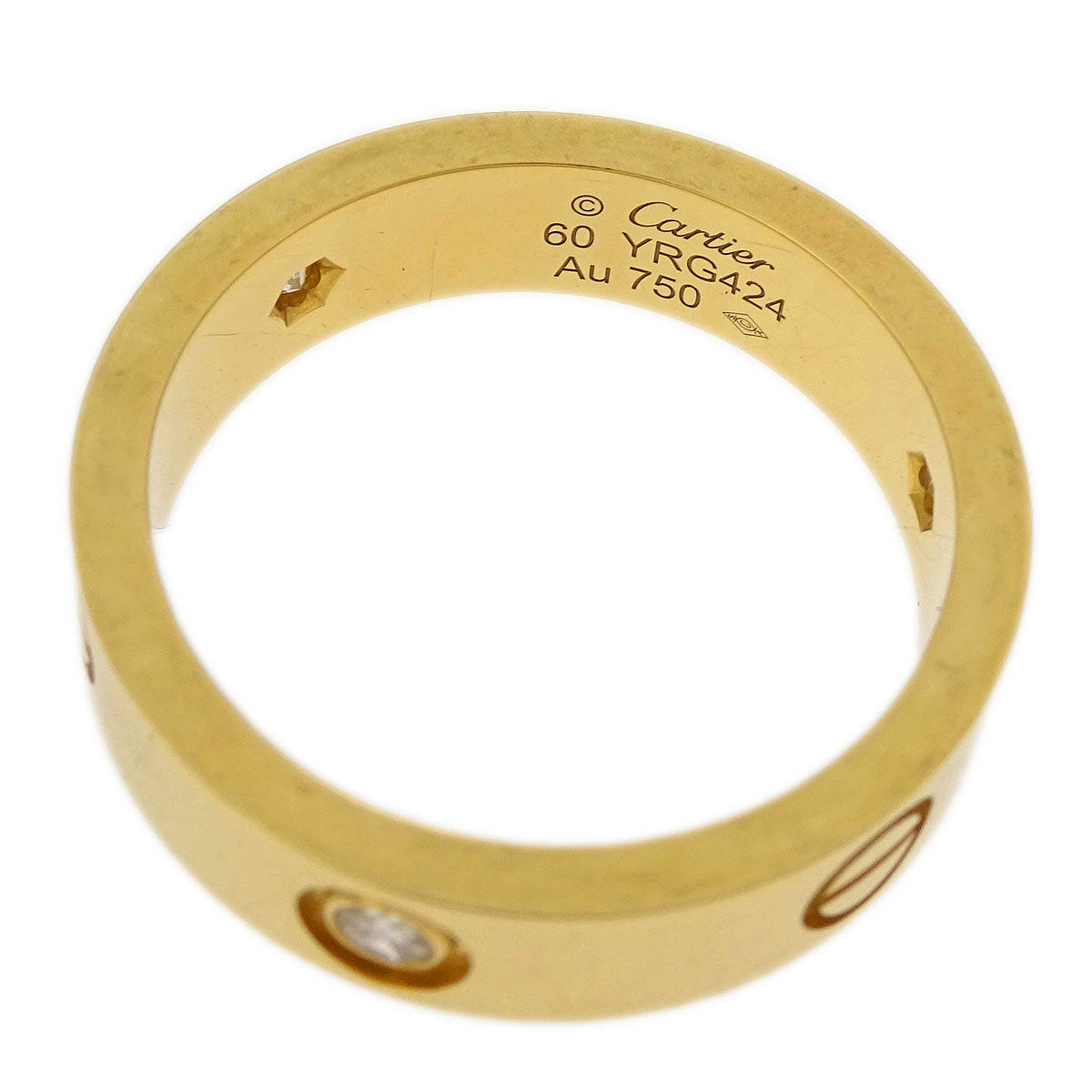 Cartier Love Ring Au750 Diamond #60 #59